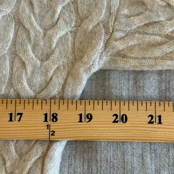 Garnet Hill Cashmere Cable Knit Open Cardigan - Picture 12 of 16